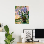 Mary Stevenson Cassatt - Flowers in the window ポスター (ホームオフィス)