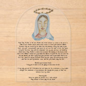 Mary Undoer of Knots Acrylic Prayer Card アクリル招待状 (正面)