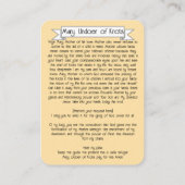Mary, Undoer of Knots Prayer Card 名刺 (裏面)