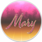 Mary Vorname Name golden pink Aufkleber Sticker シール (正面)