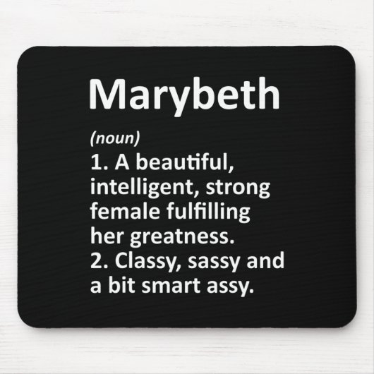 「Marybeth」の定義 パーソナライズド 名前 クリスマスの面白グッズ マウスパッド (正面)