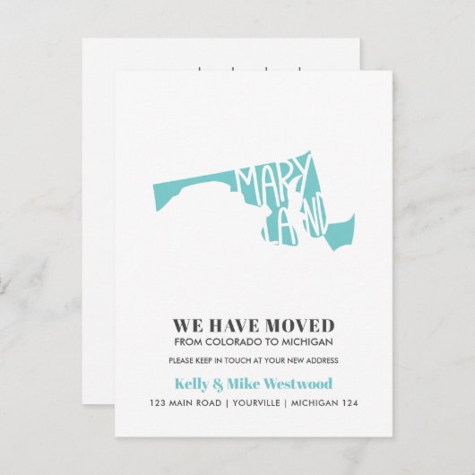 MARYLAND新しい住所を移動した新しいホーム ポストカード (正面/裏面)