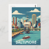 Maryland Baltimore Inner Harbor Travel ポストカード (正面/裏面)
