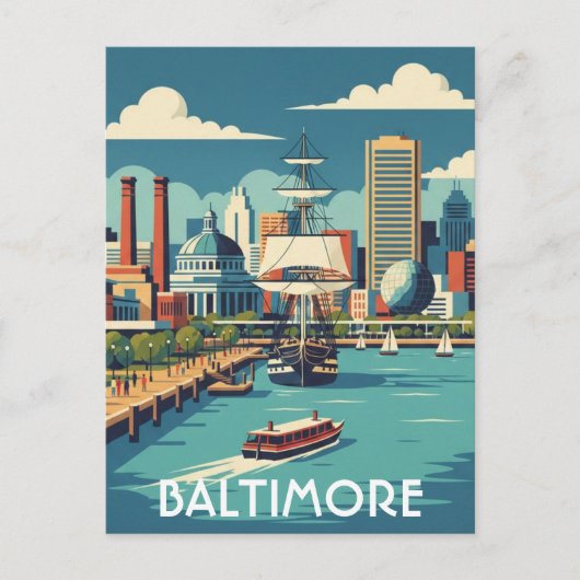 Maryland Baltimore Inner Harbor Travel ポストカード (正面)