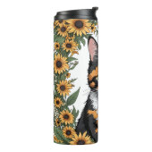 Maryland Calico Cat And Black Eyed Susan Flowers タンブラー (回転左)