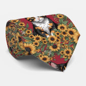 Maryland Calico Cat And Black Eyed Susan Flowers ネクタイ (ロール)