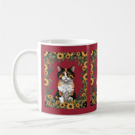Maryland Calico Cat And Black Eyed Susan Flowers 4 コーヒーマグカップ