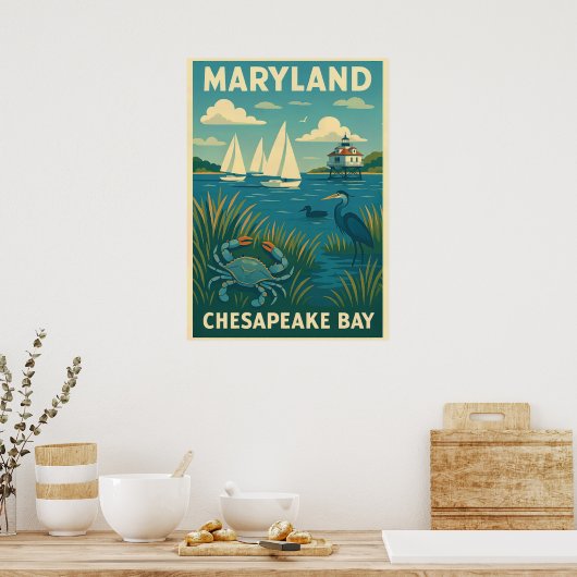 Maryland Chesapeake Bay V01 ポスター (キッチン)