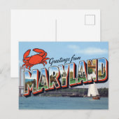 Maryland Crab Bridge Coastal ポストカード (正面/裏面)