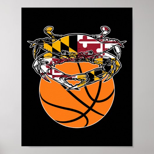 Maryland Crab State Pride Flag Gift - Bysketbyll A ポスター (正面)