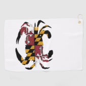 Maryland Flag Blue Crab Golf Towel ゴルフタオル (横)