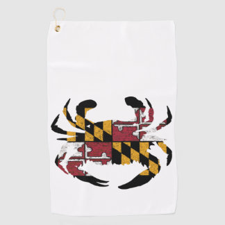 Maryland Flag Blue Crab Golf Towel ゴルフタオル