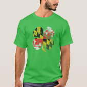 Maryland Flag Shamrock Irish St Patricks Day Coupl Tシャツ (正面)