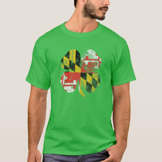 Maryland Flag Shamrock Irish St Patricks Day Coupl Tシャツ