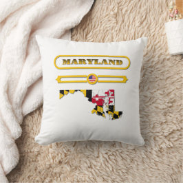 MARYLAND MAP, MARYLAND, USA. SAMER BRASIL クッション
