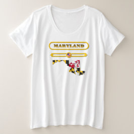 MARYLAND MAP, MARYLAND, USA. SAMER BRASIL プラスサイズTシャツ