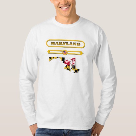 MARYLAND MAP, MARYLAND, USA. SAMER BRASIL Tシャツ (正面)