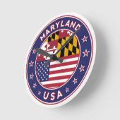 Maryland, Maryland sticker, phone case, bag ラウンド壁時計 (傾斜)