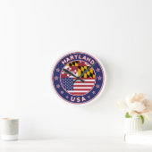 Maryland, Maryland sticker, phone case, bag ラウンド壁時計 (ホーム)