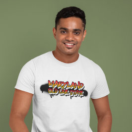 MARYLAND OLD LINE STATE Bold Graffiti T Shirt Tシャツ