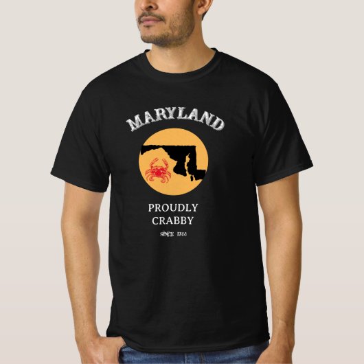 Maryland Proudly Crabby Since 1788 T-Shirt Tシャツ (正面)