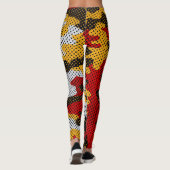 Maryland Red & Black Turtle Camo Printed レギンス (裏面)