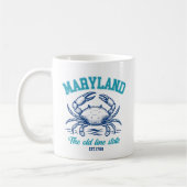 Maryland State Crab – The Old Line State コーヒーマグカップ (左)