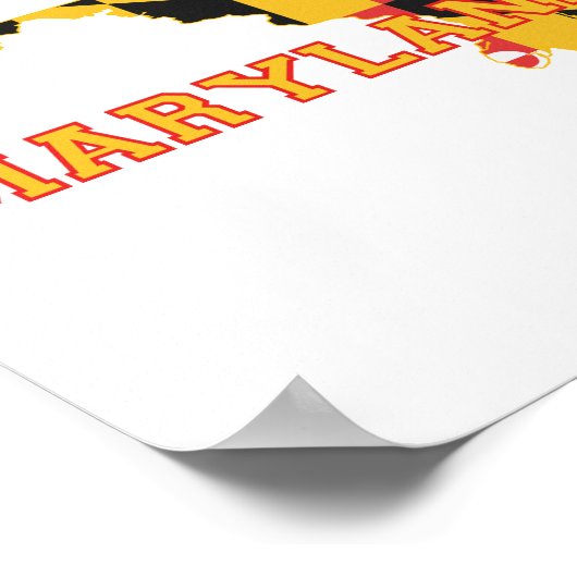 Maryland state Flag and Map ポスター (角)