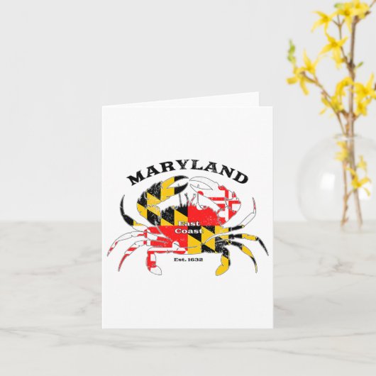 Maryland State Flag Crab Pride Annapolis Ltimore F カード (黄色い花)