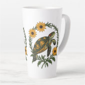 Maryland Terrapin And Black Eyed Susan Flowers カフェラテマグ (右アングル)