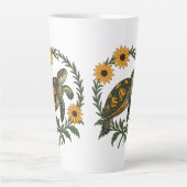Maryland Terrapin And Black Eyed Susan Flowers カフェラテマグ (正面)
