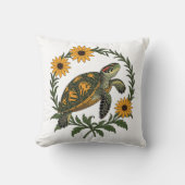 Maryland Terrapin And Black Eyed Susan Flowers クッション (正面)