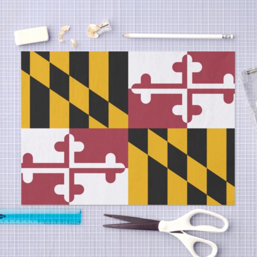 Maryland tissue paper, Maryland Flag tissue paper 薄葉紙 (クラフト)