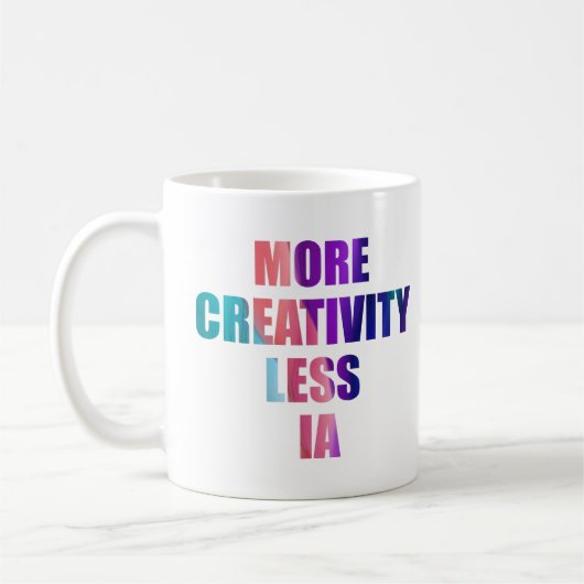 Más creatividad y menos inteligencia artificial コーヒーマグカップ (左)