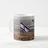 Masada View with Flag コーヒーマグカップ (正面左)