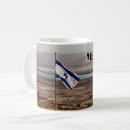Masada View with Flag コーヒーマグカップ