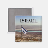 Masada View with Israeli Flag マグネット (正面/裏面)