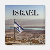 Masada View with Israeli Flag マグネット (正面)