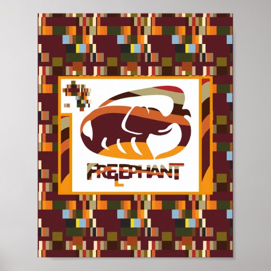 MASANSER PIXELATのフリーエレファント ポスター (正面)