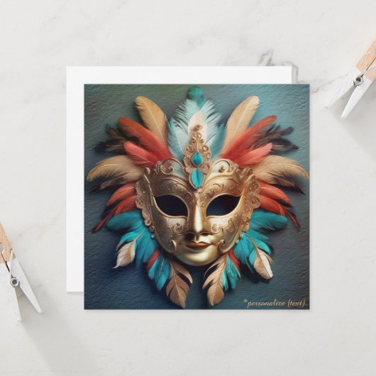 Máscara carnaval rugoso. カード (正面/裏面インサイチュ)