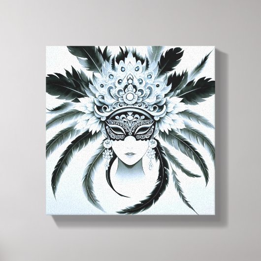 Máscara de carnaval para decoração  キャンバスプリント (正面)