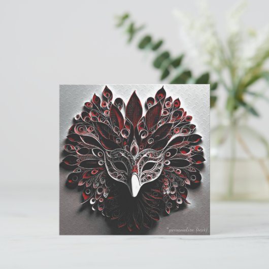 Máscara veneciana de pavo real rojo. カード (スタンド正面)
