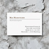 Maschinenbauingenieur Visitenkarte 名刺