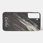 Masculine and Modern Black and Beige Paint Strokes Samsung Galaxyケース (裏面横)