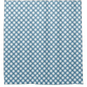 Masculine Bath Curtain Blue Plaid Gift Idea シャワーカーテン (正面)