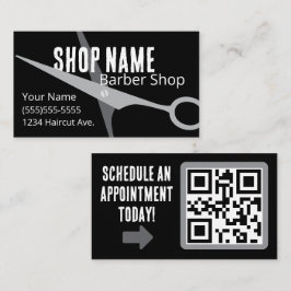 Masculine Black and Gray Barber Shop 名刺