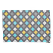 Masculine Gray Blue Yellow Geometric Pattern 枕カバー (正面)