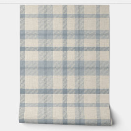 Masculine Muted Blue Plaid w/ Linen Texture 壁紙