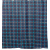 Masculine Plaid Curtain Blue Tartan Gift Look シャワーカーテン (正面)