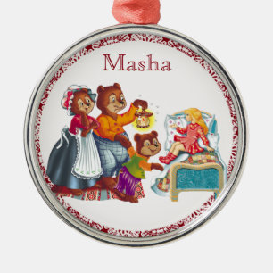 Masha and 3 bears メタルオーナメント